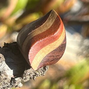 VINTAGE Wood inlaid bohemian ring|7.5